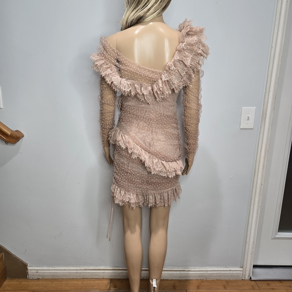 Sorrel Blush Lace Frill Mini Dress from House of CB - Picture 4 of 7